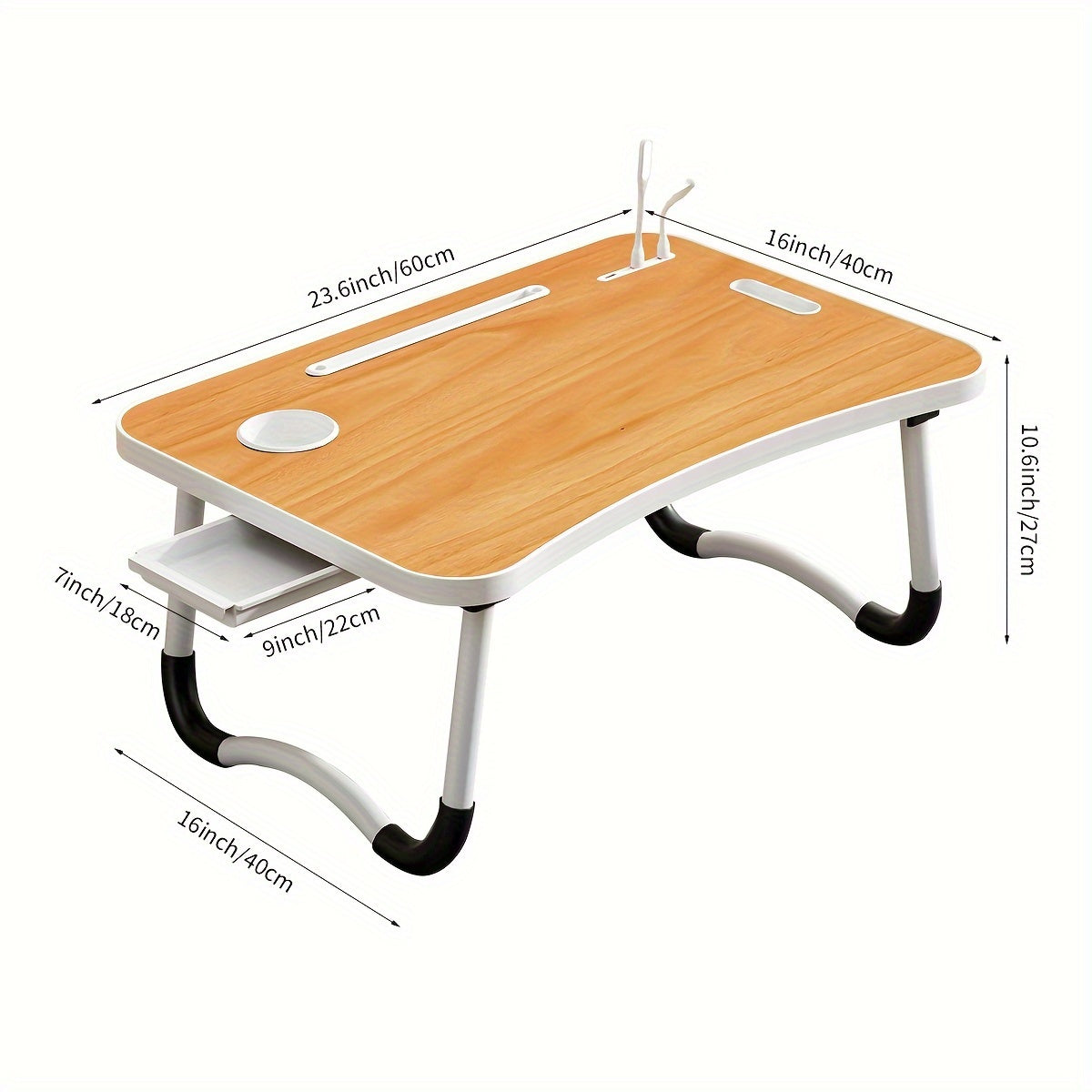 Ultra Large Laptop Bed Table – Foldable Tray with USB & Fan