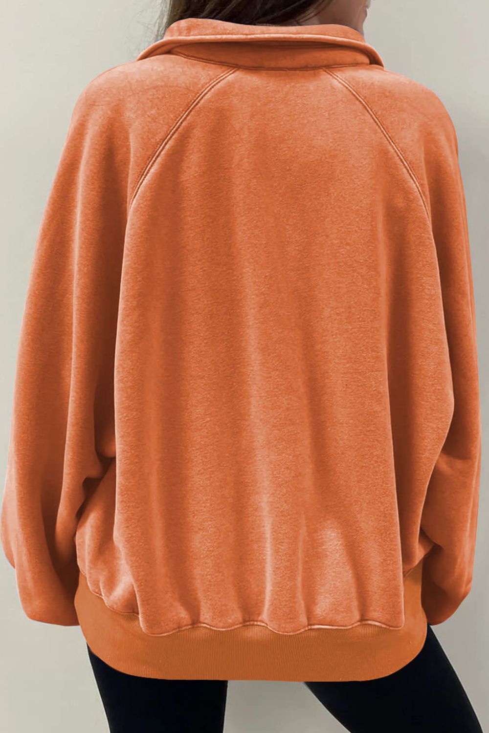 Half Snap Long Sleeve Sweatshirt Trendsi