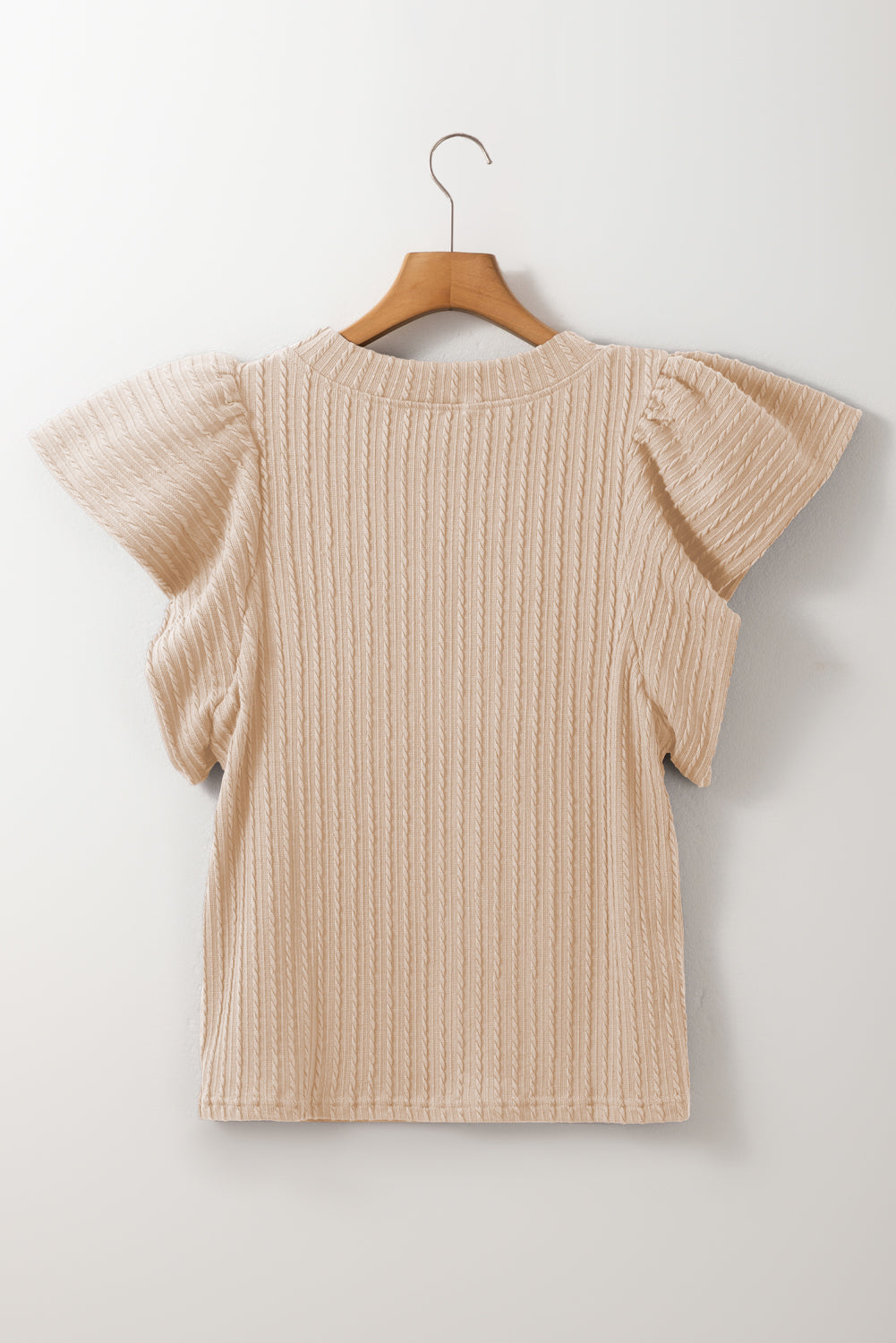 Texture Round Neck Cap Sleeve Top Trendsi