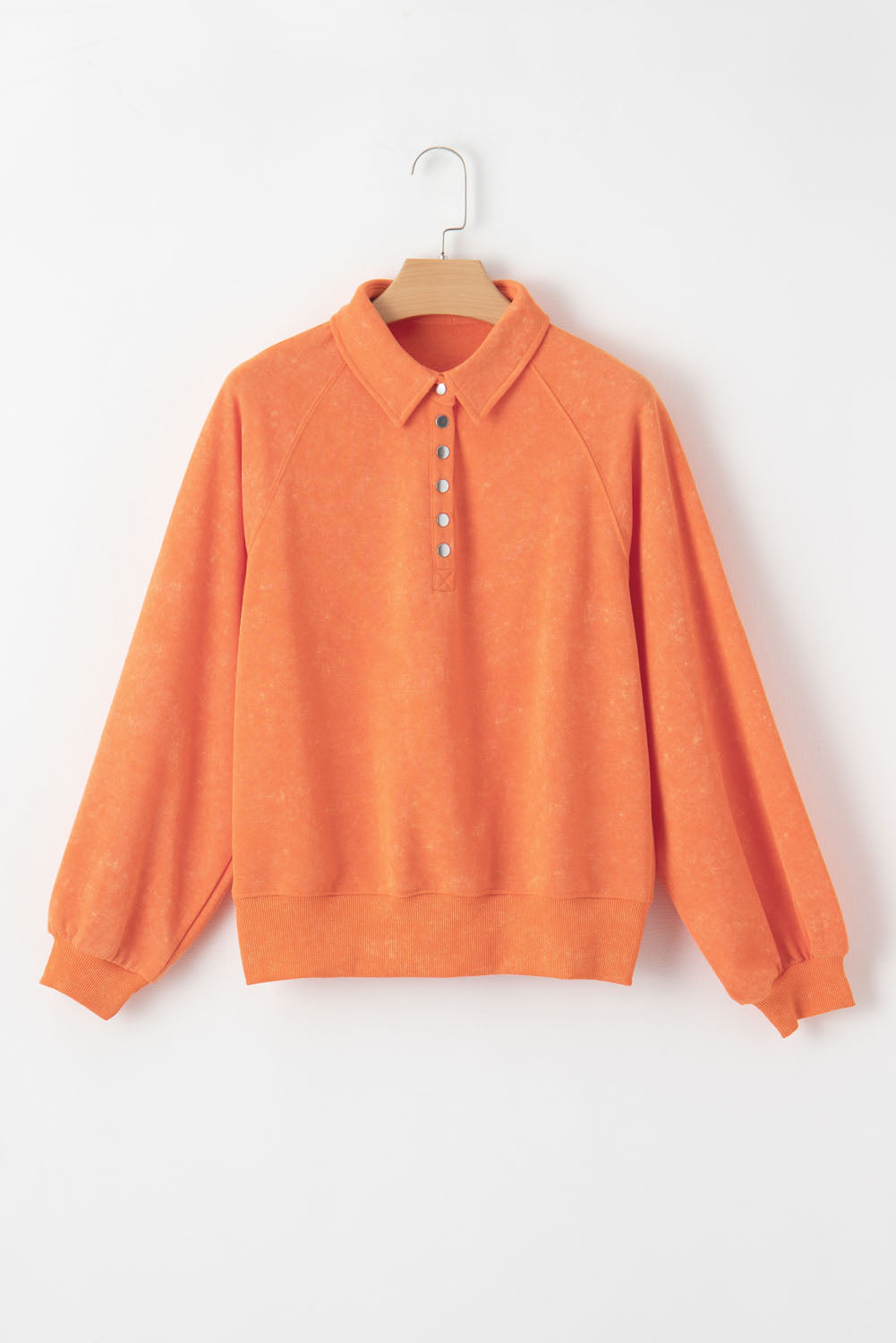 Half Snap Long Sleeve Sweatshirt Trendsi