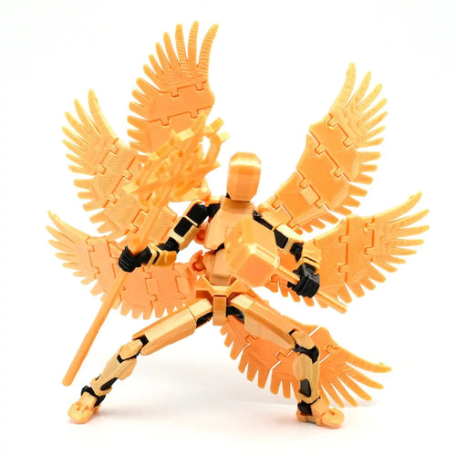 3D Printed Angel Demon Action Figure Toy, Movable Robot - Image #1