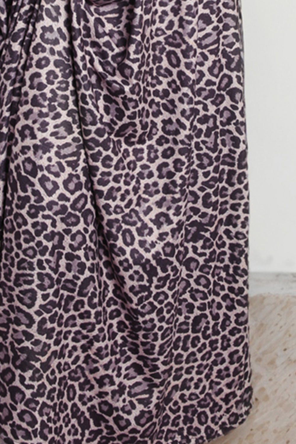 Leopard Round Neck Maxi Dress Trendsi