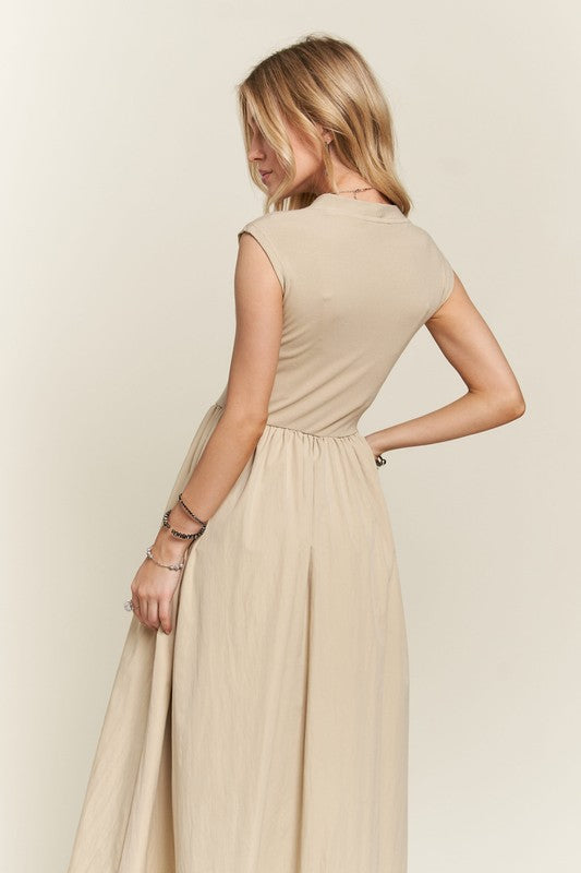 ADORA V-Neck Cap Sleeve Dress Trendsi