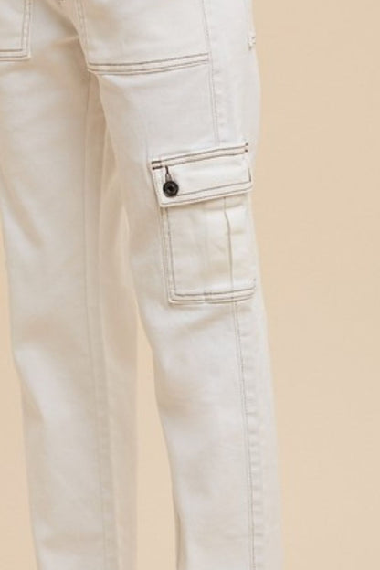 Annie Wear Straight Leg Jeans with Cargo Pockets Trendsi