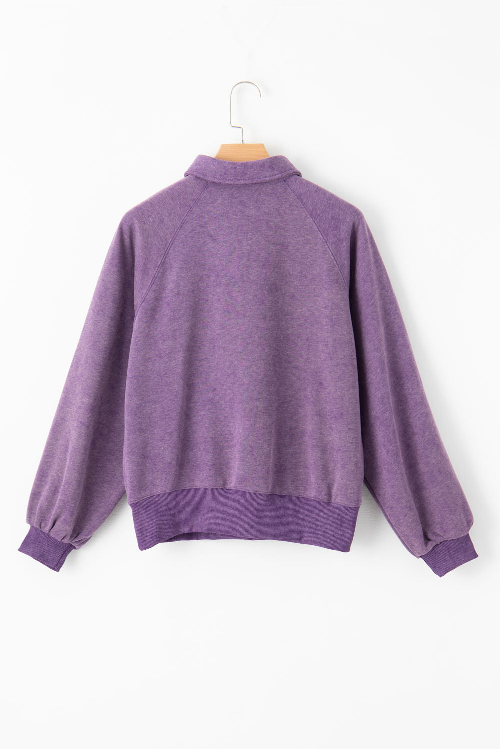 Half Snap Long Sleeve Sweatshirt Trendsi