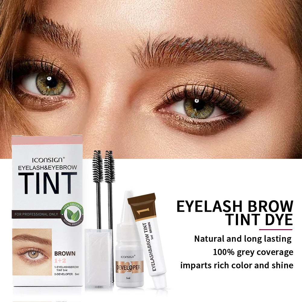 ICONSIGN Eyelash Eyebrow Dye Tint Kit Brow Enhancer Mascara Lift Tinting Tattoo Eyes Makeup Tools