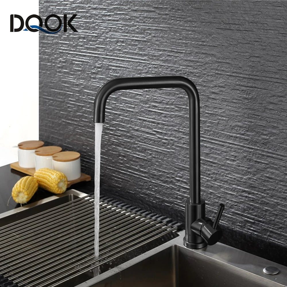 DQOK Black Stainless Steel Kitchen Faucet