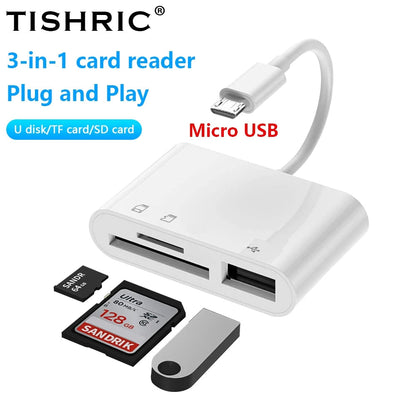 TISHRIC Micro USB Type C Adapter USB TF SD Card Reader USB-C Memory Card Adapter For Macbook Samsung Huawei XiaoMi Laptop Phone World Bazaar Life