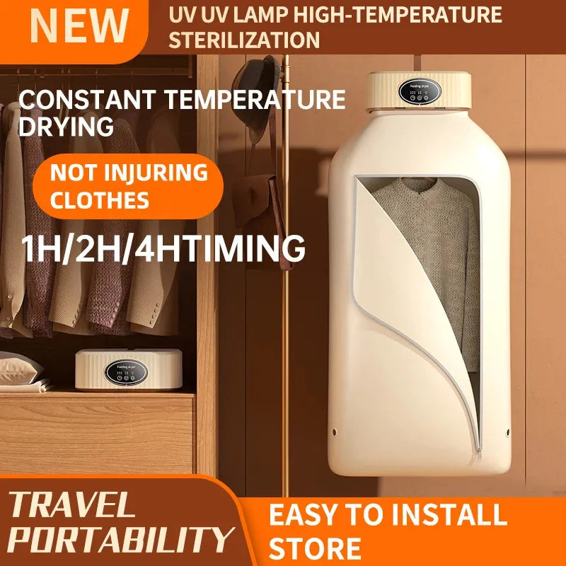 Folded Electric Clothes Dryer Portable Travel Warm Air Dryer 600W Smart Drying Laundry Dryer Ultraviolet Dryer Machine 110V/220V World Bazaar Life