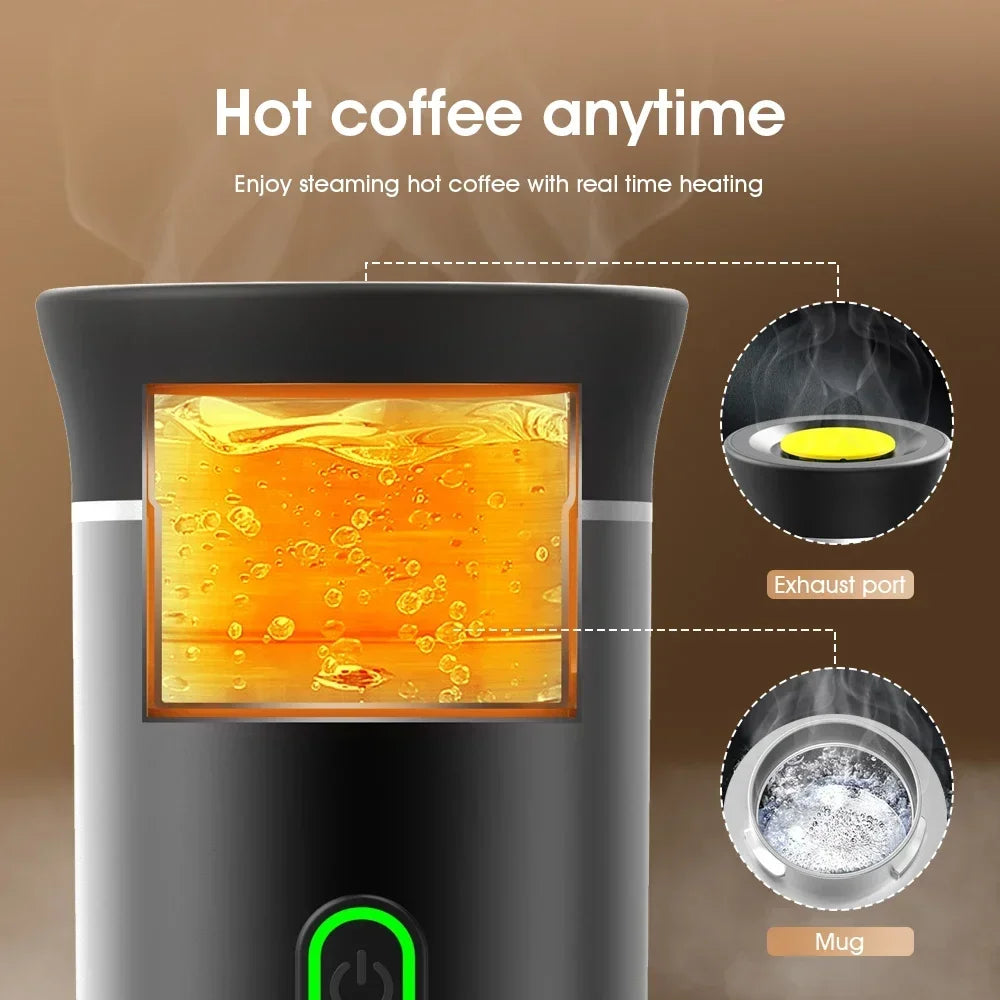 Portable 3-in-1 Wireless Espresso Coffee Maker for Car & Home, Suitable for Camping, with Capsule and Powder Compatibility