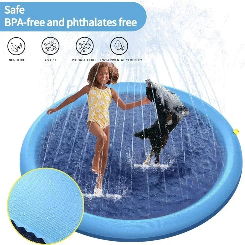 Thickened Non-Slip Inflatable Water Spray Mat for Dogs - Cooling Mat and Swimming Pool