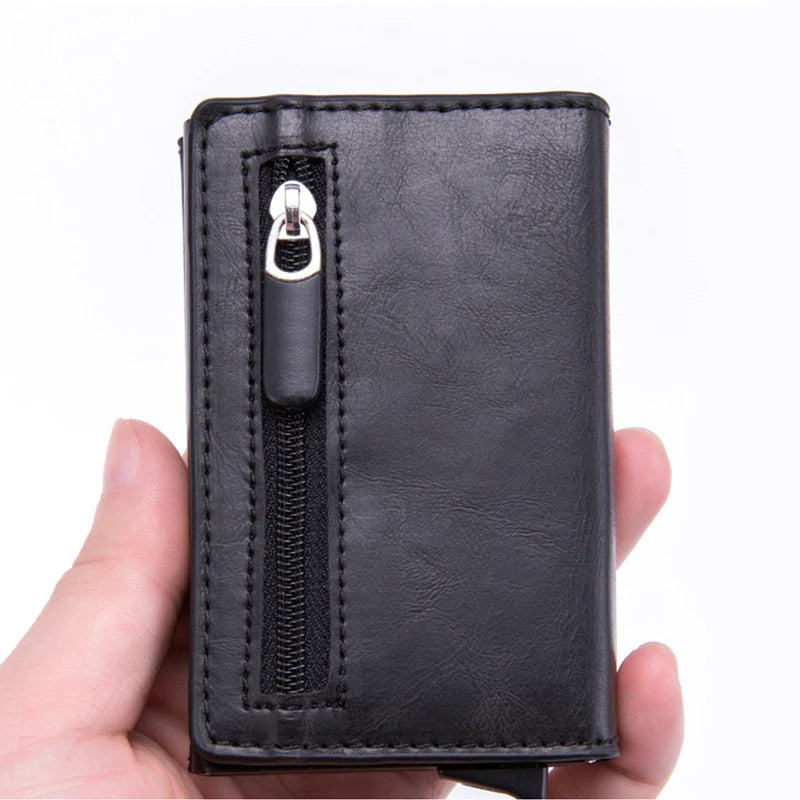 Magnet Rfid Blocking Card Holder Wallets Men Thin Slim Cartera Leather Coin Purse Small Male Black Walet Mini Wallets for Men World Bazaar Life