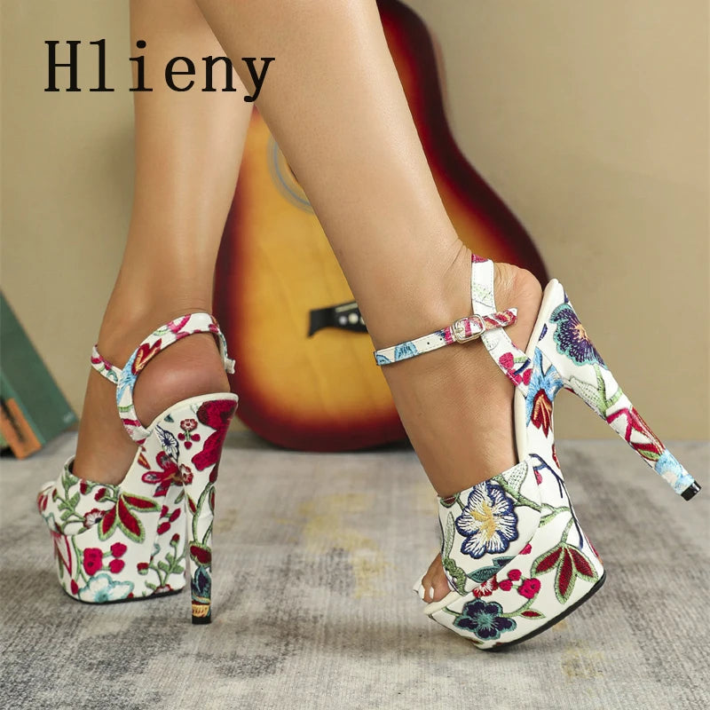 Hlieny Sexy Peep Toe Sandals – Ultra Stiletto High Heels for Party