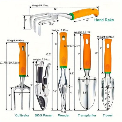 12-Piece Aluminum Garden Tool Set with Apron – Heavy Duty-World Bazaar Life