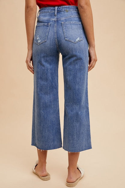 Annie Wear High Rise Wide Leg Jeans Trendsi