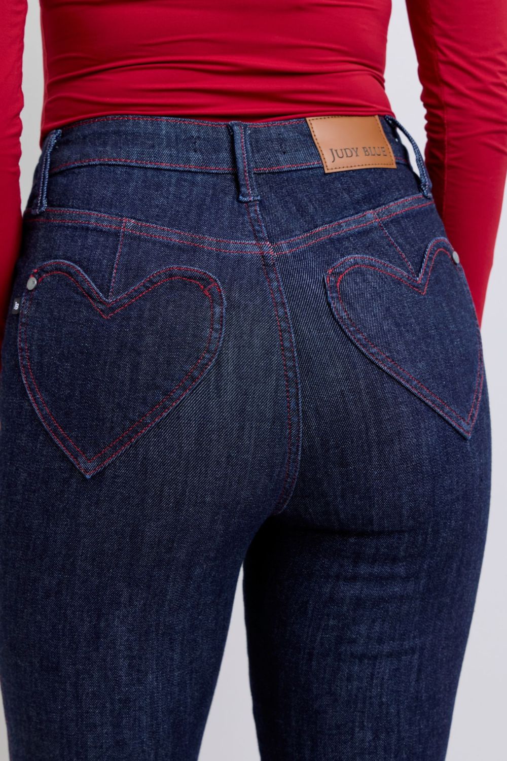 Judy Blue Full Size Heart Shaped Back Pockets Skinny Jeans Trendsi