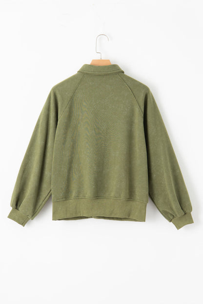 Half Snap Long Sleeve Sweatshirt Trendsi